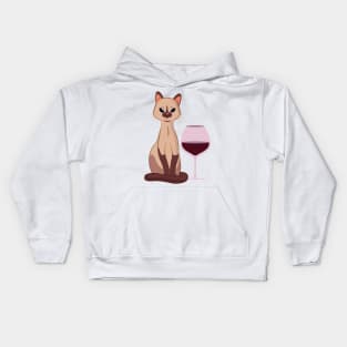 Easily Distracted by Cats and Wine Kids Hoodie